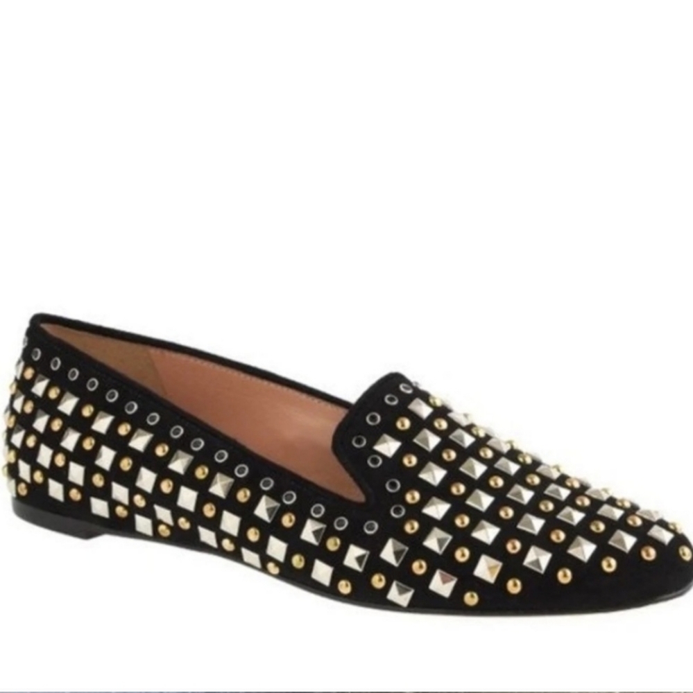 J. Crew Black Studded Suede Loafers